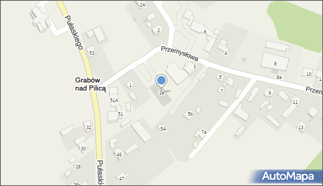 Grabów nad Pilicą, Przemysłowa, 1a, mapa Grabów nad Pilicą