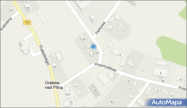 Grabów nad Pilicą, Przemysłowa, 2, mapa Grabów nad Pilicą