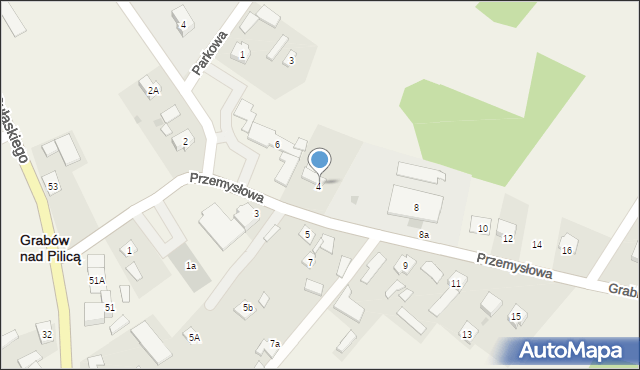 Grabów nad Pilicą, Przemysłowa, 6A, mapa Grabów nad Pilicą