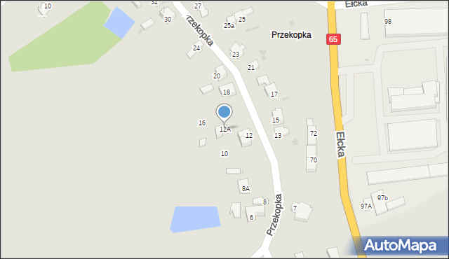 Grajewo, Przekopka, 12A, mapa Grajewo