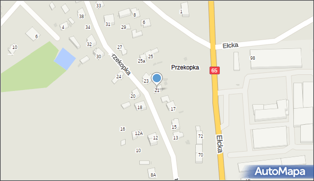 Grajewo, Przekopka, 21, mapa Grajewo