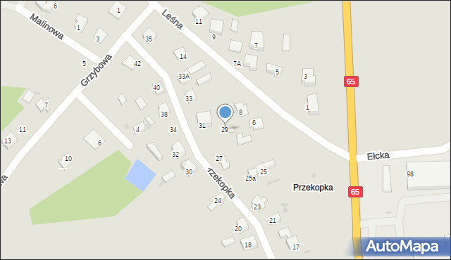 Grajewo, Przekopka, 29, mapa Grajewo