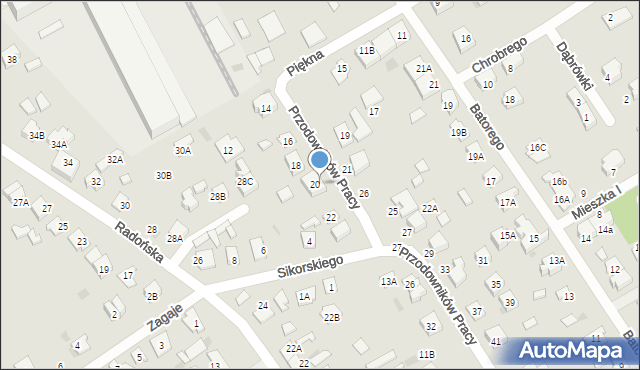 Grodzisk Mazowiecki, Przodowników Pracy, 19, mapa Grodzisk Mazowiecki