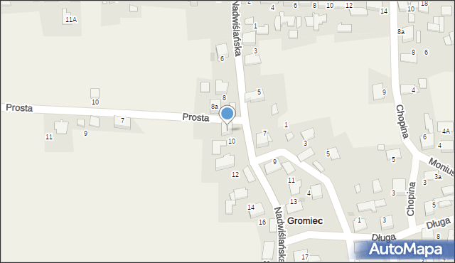 Gromiec, Prosta, 1, mapa Gromiec