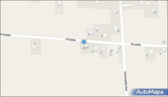 Gromiec, Prosta, 25, mapa Gromiec