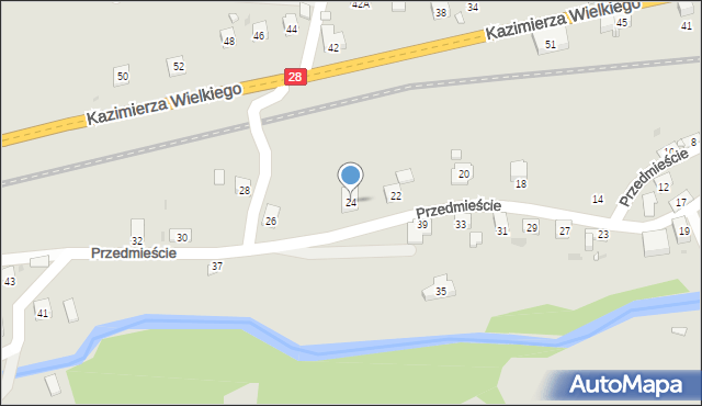 Grybów, Przedmieście, 24, mapa Grybów