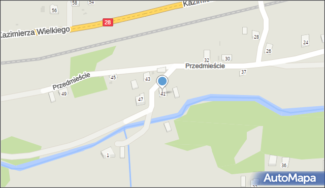 Grybów, Przedmieście, 41, mapa Grybów