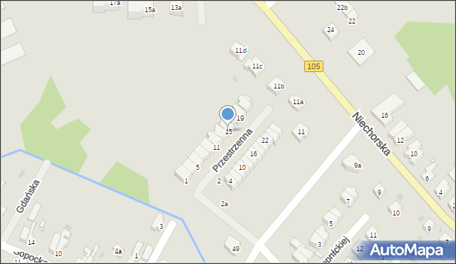 Gryfice, Przestrzenna, 15, mapa Gryfice