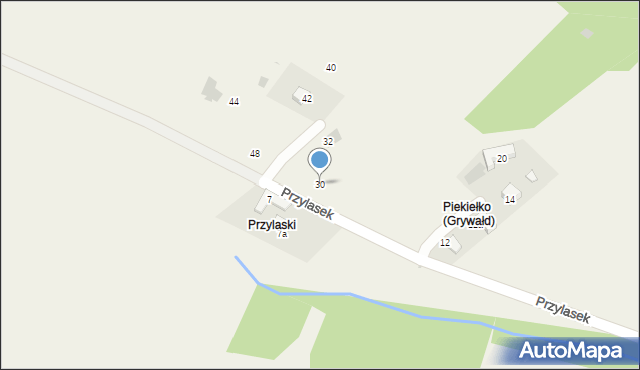 Grywałd, Przylasek, 30, mapa Grywałd