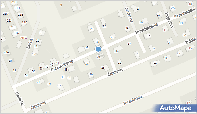 Grzędzice, Przedwiośnie, 25, mapa Grzędzice