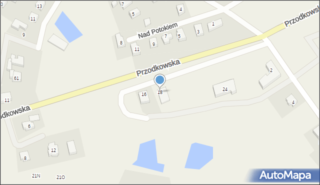Grzybno, Przodkowska, 18, mapa Grzybno