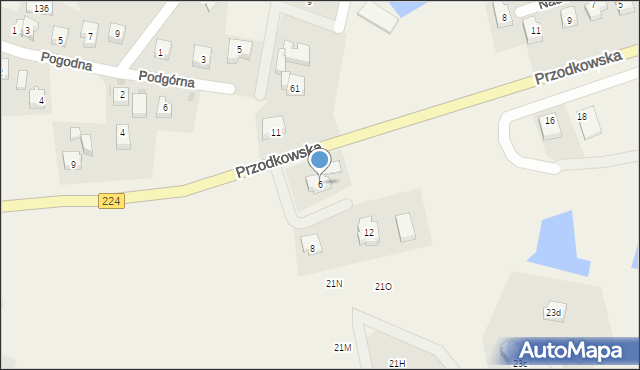 Grzybno, Przodkowska, 6, mapa Grzybno