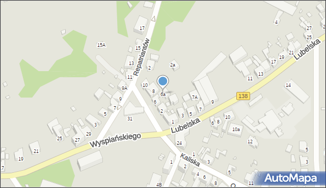 Gubin, Przesiedleńców, 6a, mapa Gubin