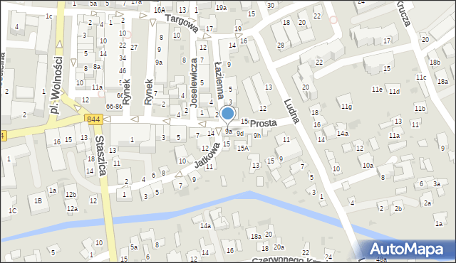 Hrubieszów, Prosta, 9a, mapa Hrubieszów