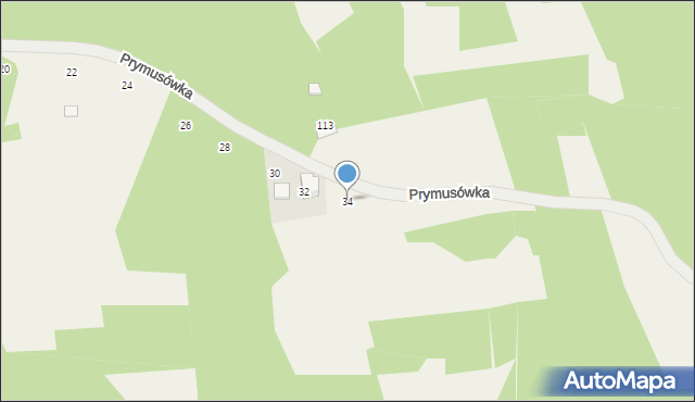 Izdebnik, Prymusówka, 34, mapa Izdebnik