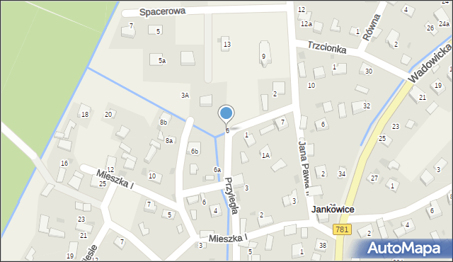 Jankowice, Przyległa, 6, mapa Jankowice