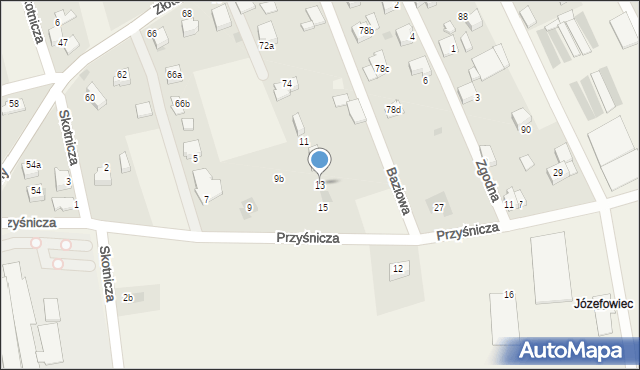 Jankowice, Przyśnicza, 13, mapa Jankowice