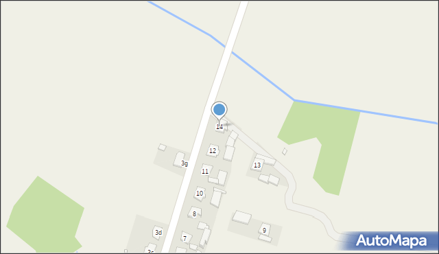 Jasienie, Przysiółek Wawrzyńcowski, 14, mapa Jasienie