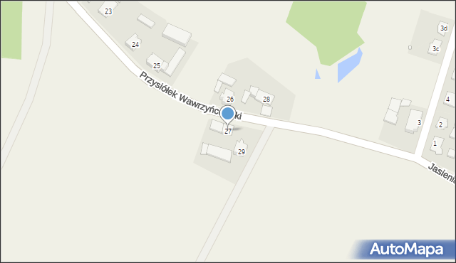 Jasienie, Przysiółek Wawrzyńcowski, 27, mapa Jasienie
