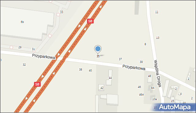 Jawczyce, Przyparkowa, 35, mapa Jawczyce