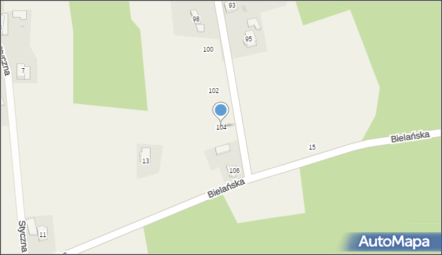 Jawiszowice, Przeczna, 104, mapa Jawiszowice