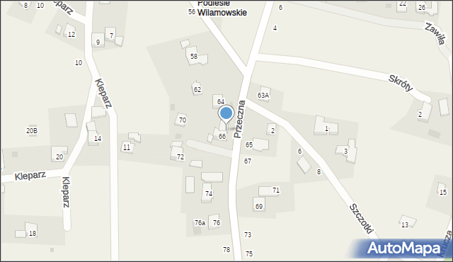 Jawiszowice, Przeczna, 68, mapa Jawiszowice