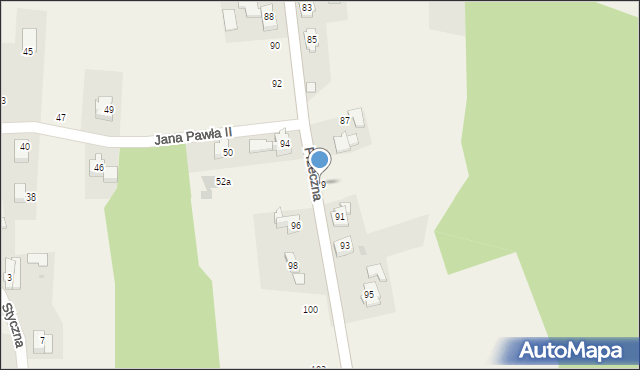 Jawiszowice, Przeczna, 89, mapa Jawiszowice