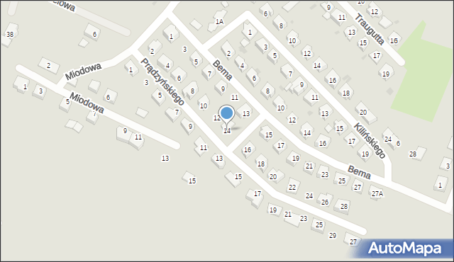 Jaworzyna Śląska, Prądzyńskiego Ignacego, gen., 14, mapa Jaworzyna Śląska