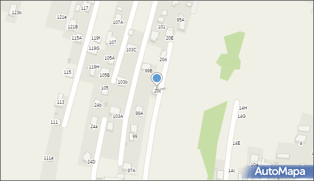 Jejkowice, Prusa Franciszka, 20c, mapa Jejkowice