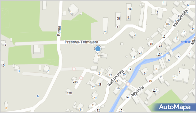 Jelenia Góra, Przerwy-Tetmajera Kazimierza, 4, mapa Jelenia Góra