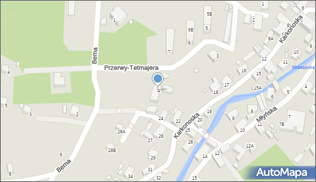 Jelenia Góra, Przerwy-Tetmajera Kazimierza, 4, mapa Jelenia Góra