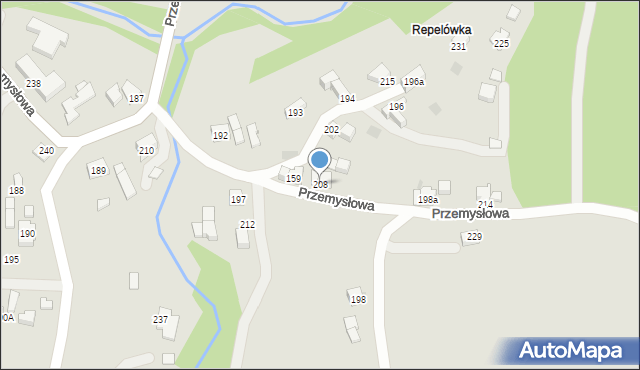 Jordanów, Przemysłowa, 208, mapa Jordanów