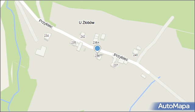 Jordanów, Przykiec, 236, mapa Jordanów