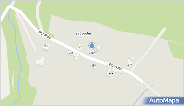 Jordanów, Przykiec, 236A, mapa Jordanów