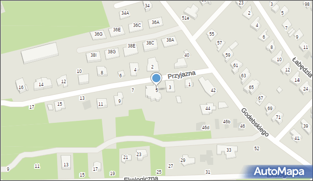 Józefów, Przyjazna, 5, mapa Józefów