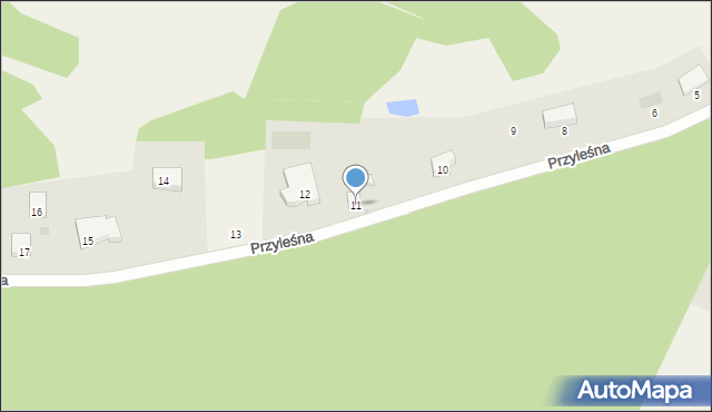 Karczemki, Przyleśna, 11, mapa Karczemki