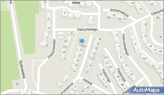 Katowice, Promienna, 29, mapa Katowic