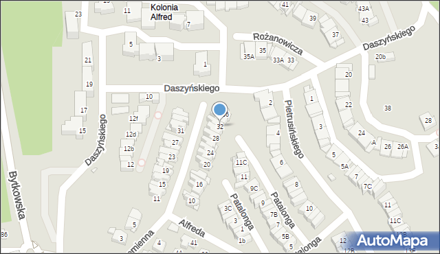 Katowice, Promienna, 32, mapa Katowic