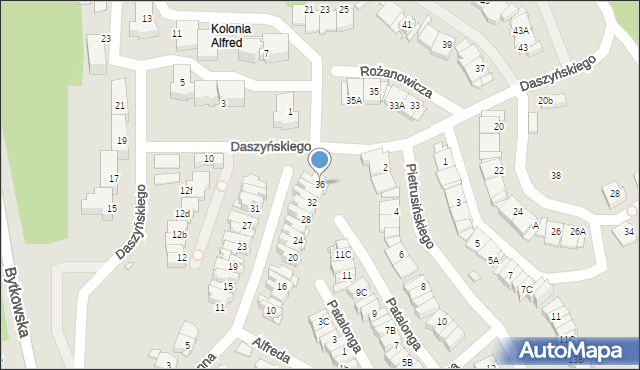 Katowice, Promienna, 36, mapa Katowic