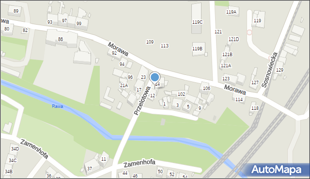 Katowice, Przelotowa, 13, mapa Katowic