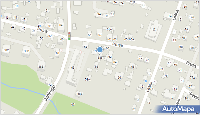 Katowice, Prusa Bolesława, 58c, mapa Katowic