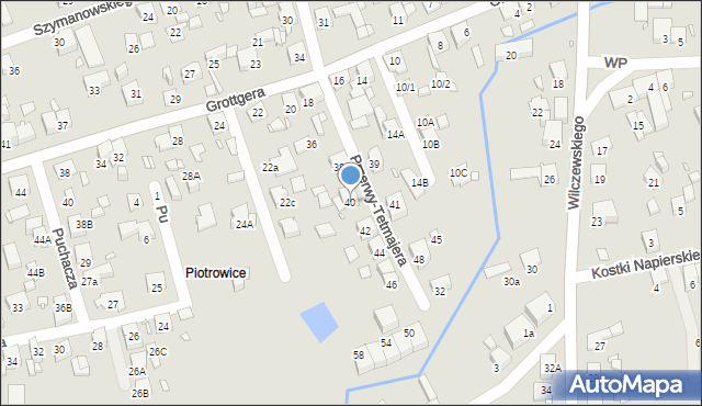 Katowice, Przerwy-Tetmajera Kazimierza, 40, mapa Katowic