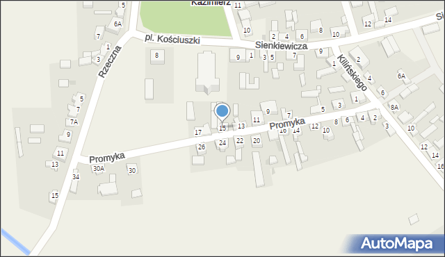 Kazimierz, Promyka, 15, mapa Kazimierz