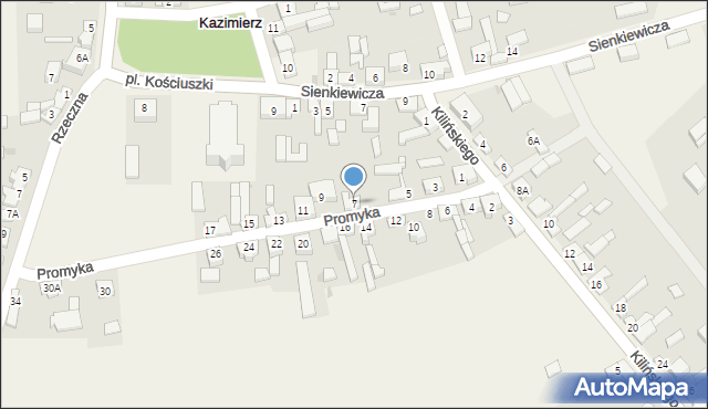 Kazimierz, Promyka, 7, mapa Kazimierz