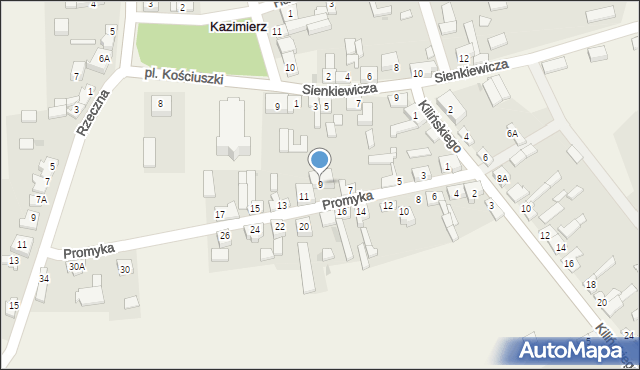 Kazimierz, Promyka, 9, mapa Kazimierz