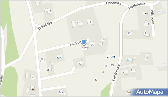 Kiczyce, Prosta, 32C, mapa Kiczyce