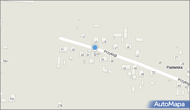 Kielce, Przyłogi, 32, mapa Kielc