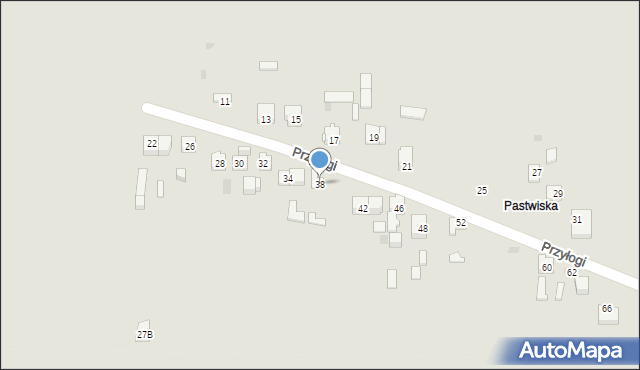 Kielce, Przyłogi, 38, mapa Kielc