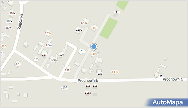 Kielce, Prochownia, 131C, mapa Kielc