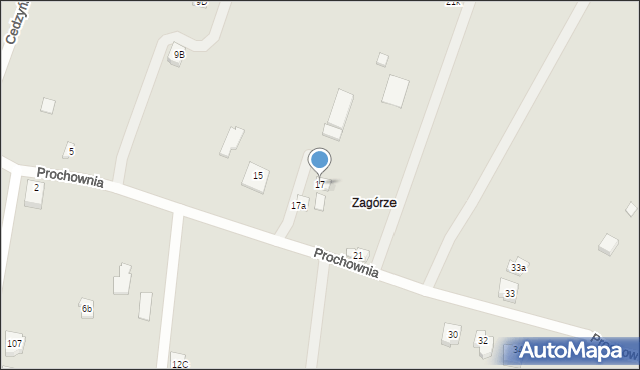Kielce, Prochownia, 17, mapa Kielc
